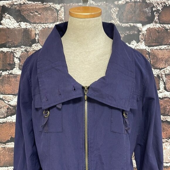 Live a Little Fisherman's Utility Jacket NWT Rolled Sleeves Zip Collar Purple XL - Picture 11 of 17